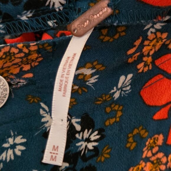 Free People Can't Take My Eyes Off Of You Floral Flare Pants 100% Viscose Size M - Picture 9 of 10